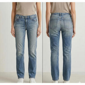 J.Crew Matchstick Womens Sz 31 Mid Rise Light Wash Distressed Denim Jeans